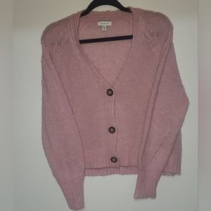 topshop cropped button-down cardigan light pink XL